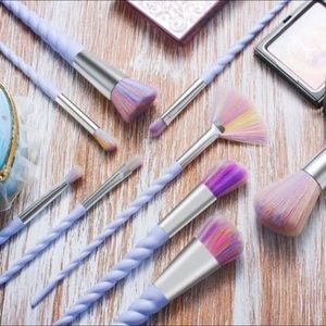 10pc, Unicorn Makeup Brushed